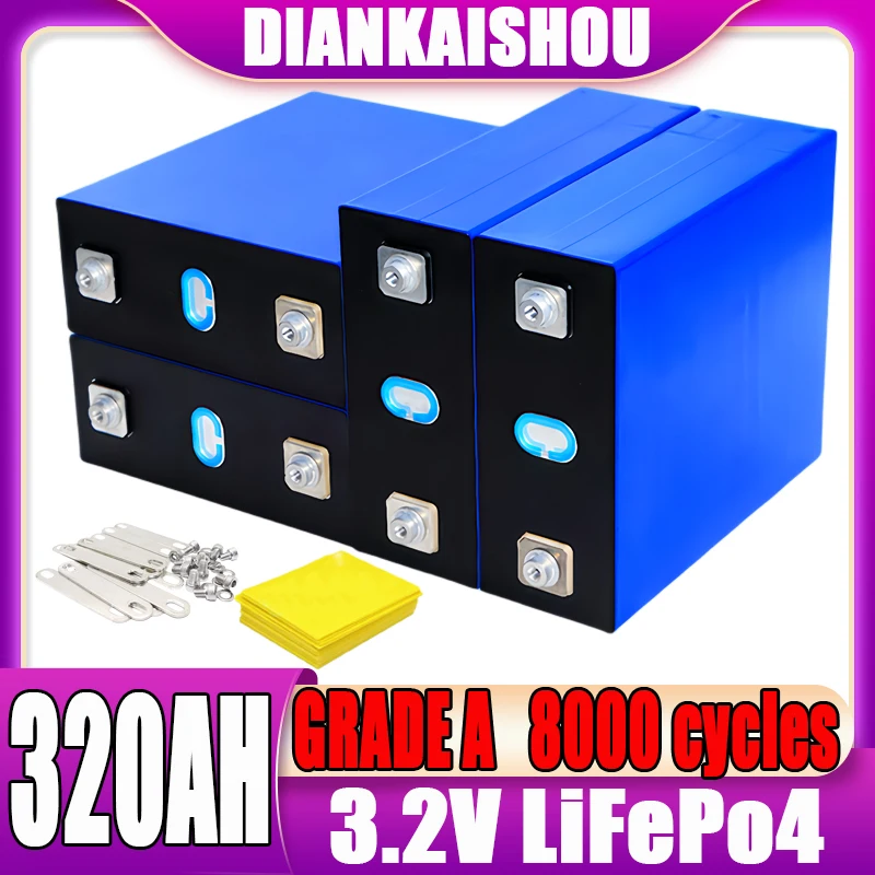 

new A-grade 3.2V 320ah lithium iron phosphate battery 105AH DIY 12V 24V 48V RV large capacity outdoor rechargeable battery pack