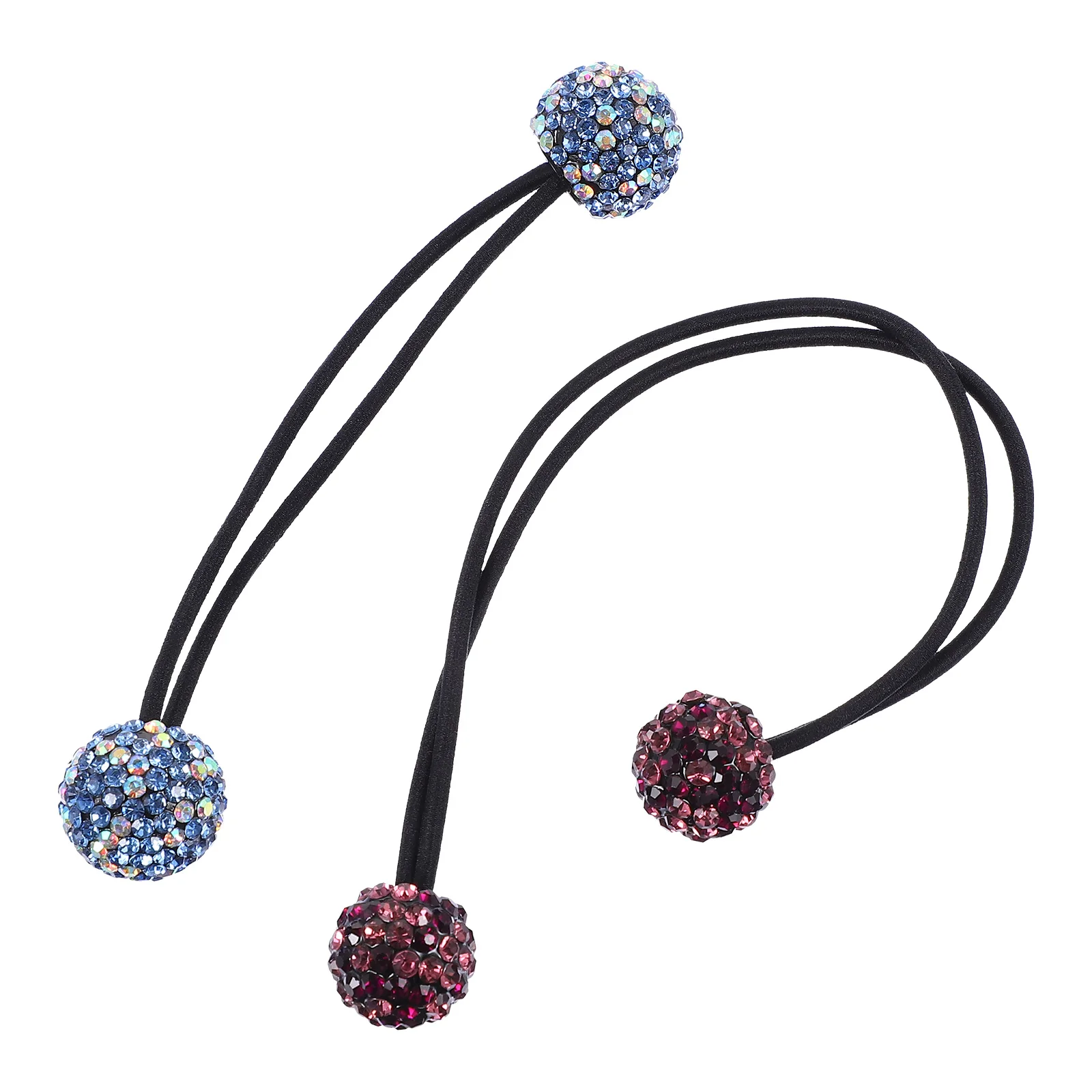 

3Pcs Rhinestone Hair Tie Bands Elastic Sparkly Hair Scrunchies for Festival Party Daily Decoration Ponytail Holders