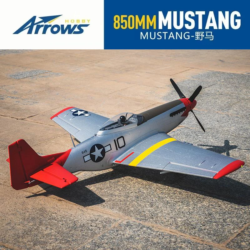 

Blue Arrow 850 мм P51 Mustang с фиксированным крылом, электрический пульт дистанционного управления, мировая война, портрет II, собранный, модель самолета с дистанционным управлением