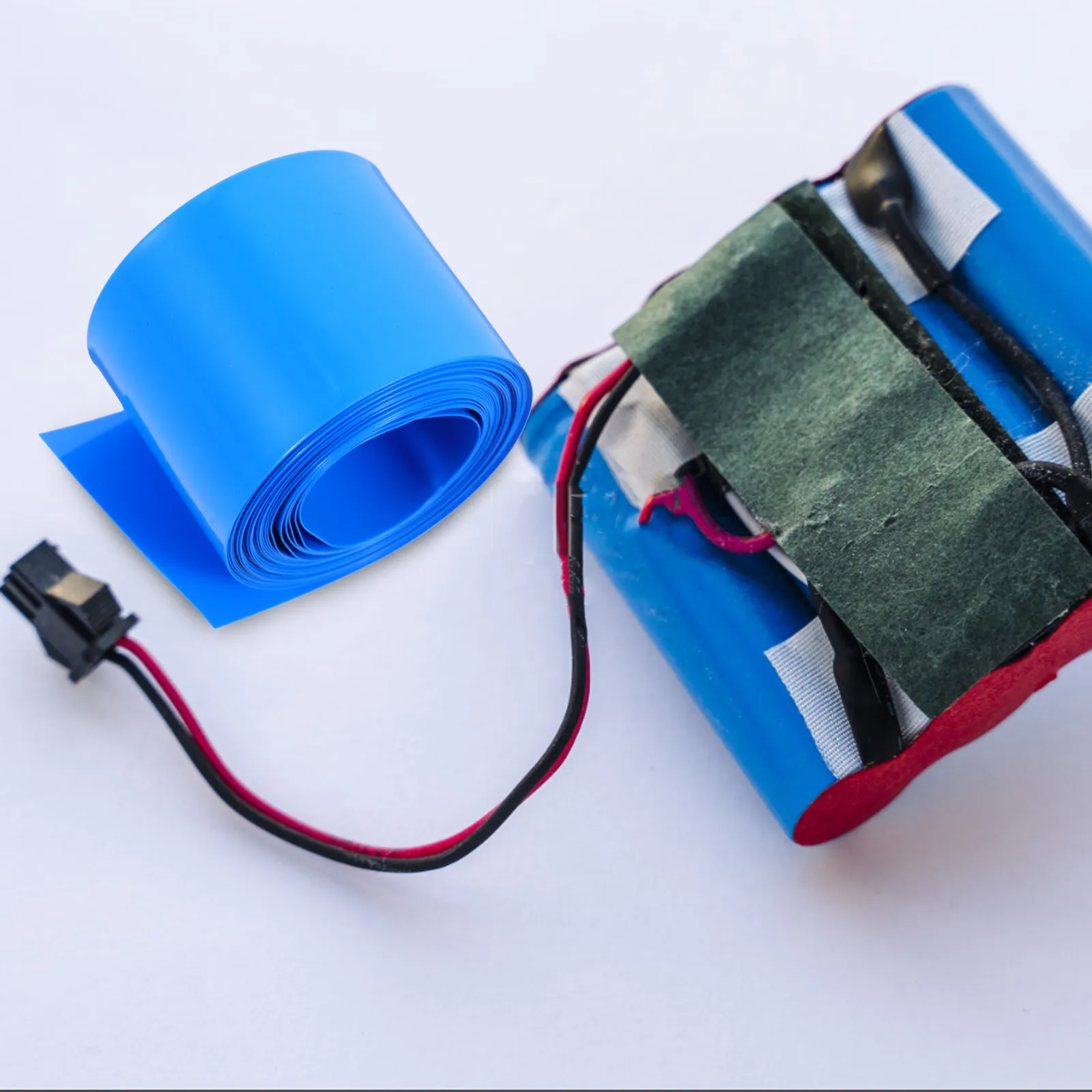 PVC Heat Shrink Tubing 30mm Flat Width 4M Length Blue Electrical Insulation Battery Wrap Protective Shrinkable Sleeve
