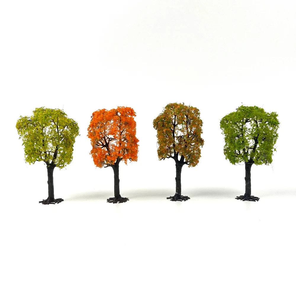 20 Stück Herbst-Miniatur-Landschaftsbäume mit abnehmbarem Sockelmodell für Dioramen und Modelleisenbahnanlagen – Detail 4
