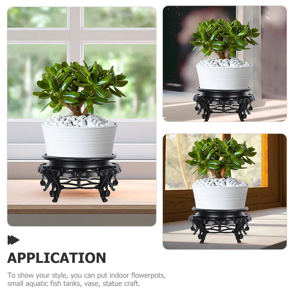 

Resin Wood Base Tray Retro Plant Riser For Indoor Garden Display Stand Potted Plants Holder Home Ornament Vase Base Bonsai