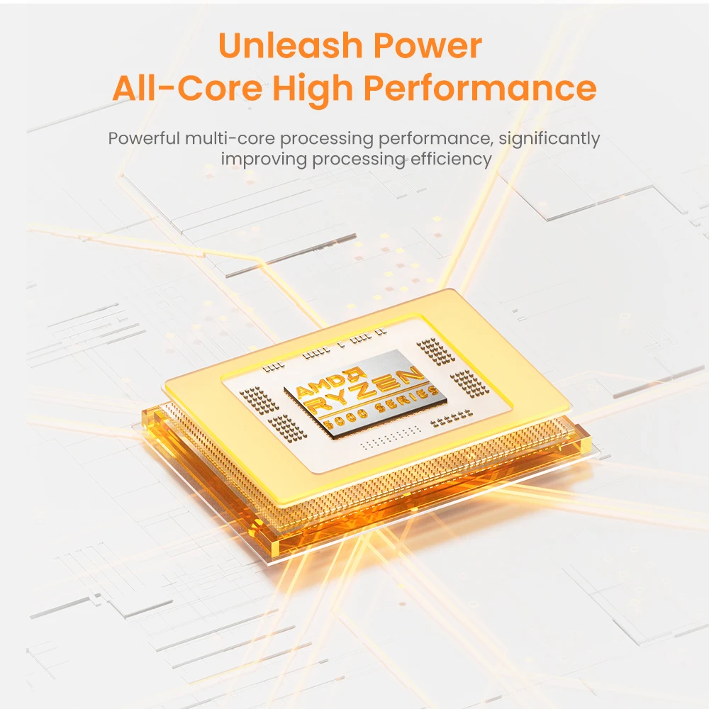 Mini Pc Gaming Genmachine AMD Ryzen 9 6900HX Mini PC Win 11 WiFi 6 Gaming PC DDR5 4800MHz Display Computer Support 4K Compact