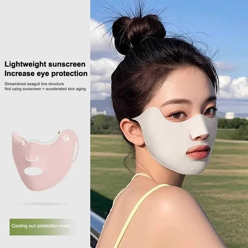 2PCS neue atmungsaktive Eisseidenmaske, waschbar, staubdicht, Sonnenschutzmaske, Anti-UV-Gesichtsmaske zum Reiten, schützt die Ecken der Augen – Detail 7