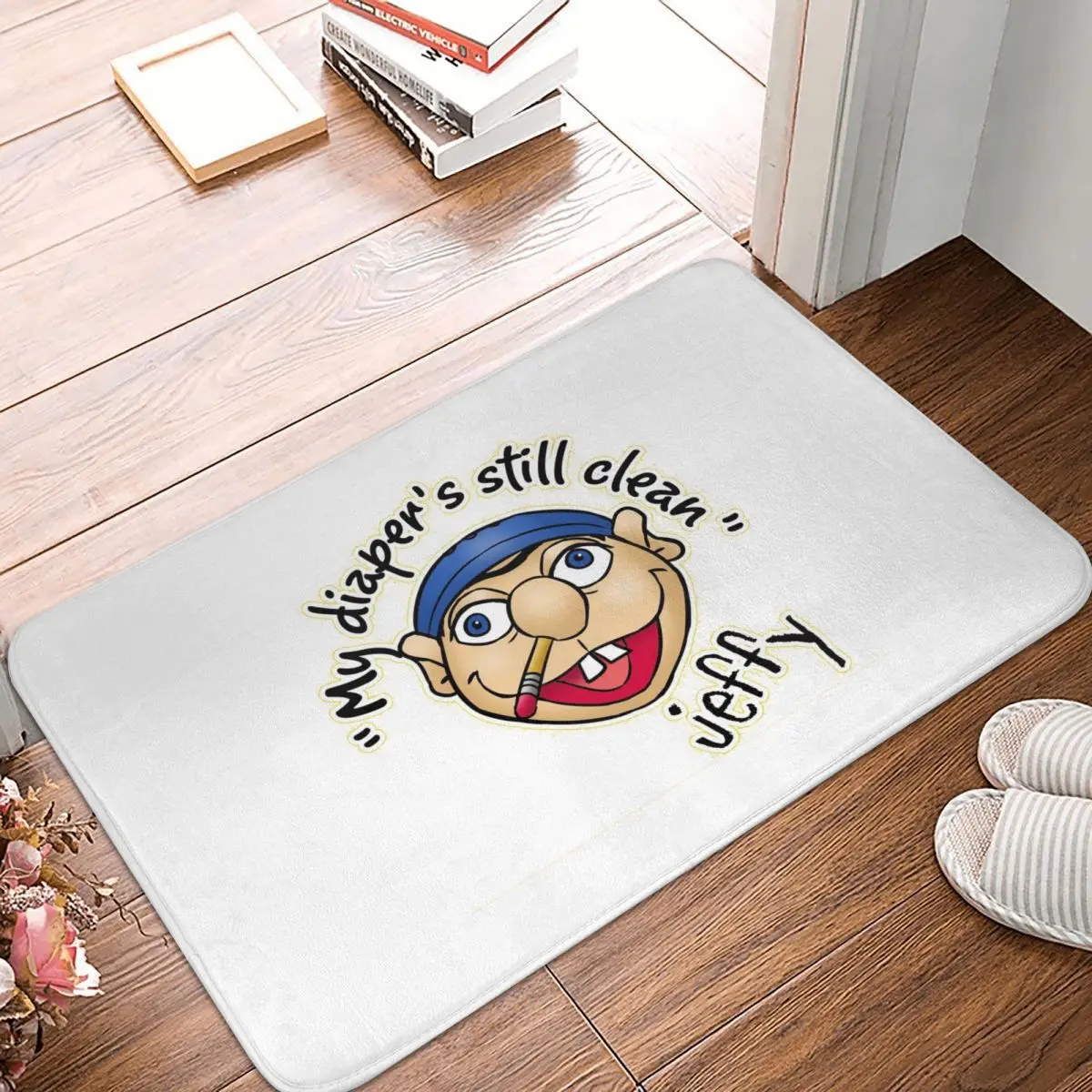 Jeffy My Diaper's Still Clean SML Doormat Kitchen Entrance Home Floor Mat Anti-slip Carpet Rug for Bedroom Footpad Mats