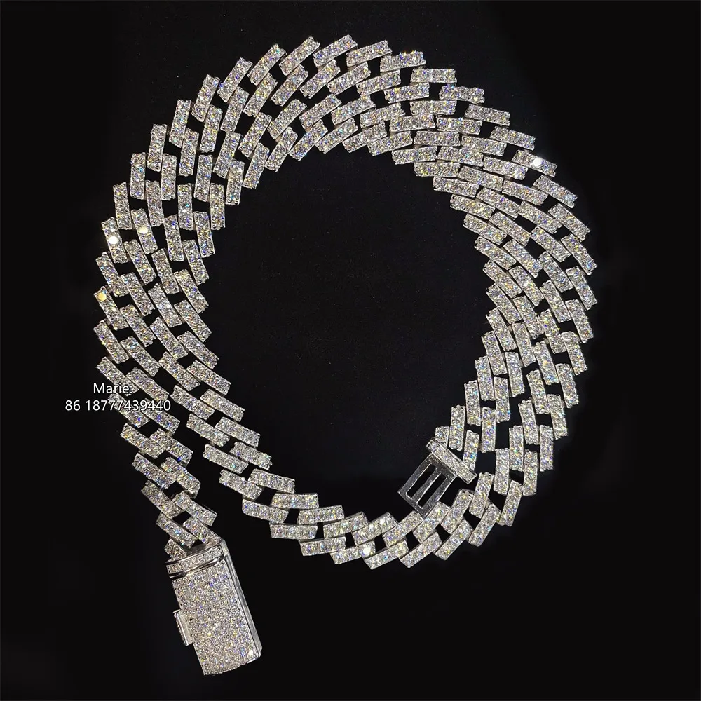 

Factory Outlet Price 14k Gold Plated 925 Silver Pass Diamond Tester Jewelry Hip Hop Iced Out Cuban Chain Moissanite Cuban Link c