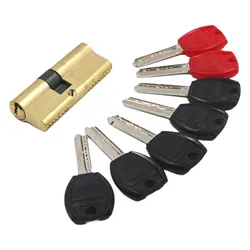 Anti-Theft Pure Brass Lock Cylinder AB Key 65-110mm Eccentricity Extended Bedroom Gate Door Handle for Home Security