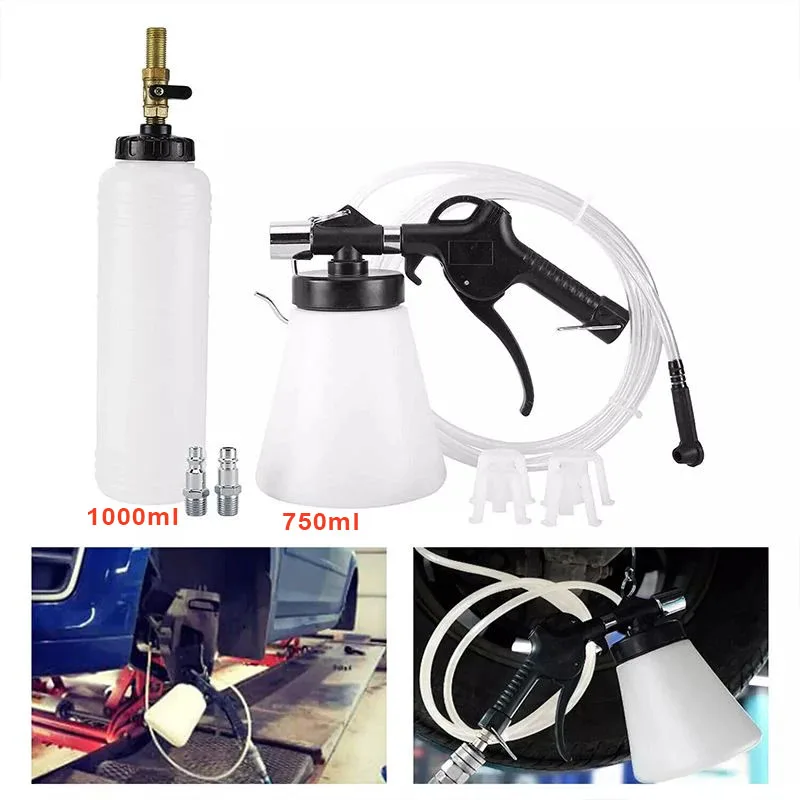 

1L 0.75L Dual Oil Pot Brake Oil Replacement Tool Oil Pot Automotive Brake Fluid Injector Pneumatic Brake Oil Replacement Machine