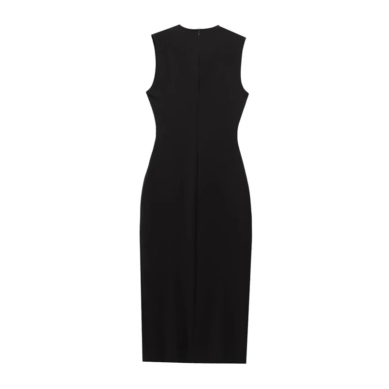 Women\'s Dress Black Long Dresses Spring Summer 2025 Button Up Sleeveless Sundress Vestidos Elegant Casual Women\'s Dresses