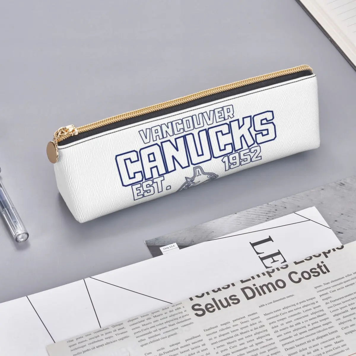 Vancouver Canucks Hockey Canada Pencil Cases Pen Holder Storage Stationery Supplies Large Storage Pen Box Pencil Bag for Student