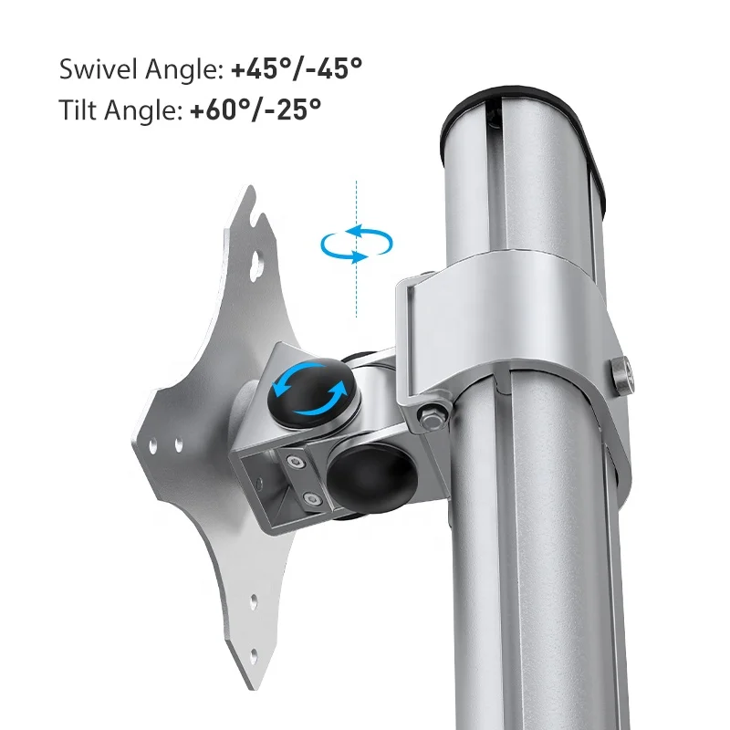 Heavy Duty Height-Adjustable Swivel Tilt  Desktop Stand Dual  Stand for 17 up to 49 Inch(BEWISER  BL201)