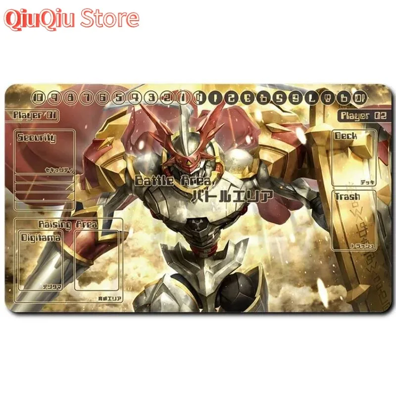 Digimon Adventure Card Pad Terriermon Dukemon Sakuyamon Dtcg Diy Rubber Battle Mat Anime Action Toy Figures for Friends view 6
