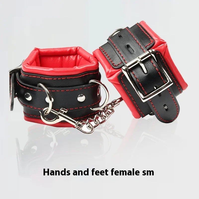 لعبة رومانسية أصفاد إسفنجية SM المساعدة الجنسية الجلود ملزمة الدعائم أصفاد منتجات الكبار