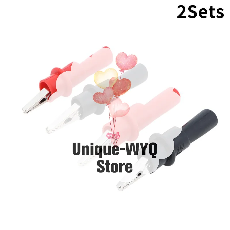 4Pcs Multimeter Test Probe Alligator Clip Insulated Metal Alligator Clamp For Circuit Testing Measurement Maintenance
