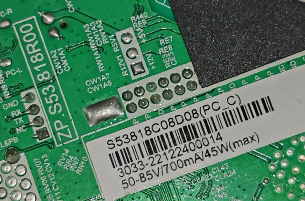 ZP.S53.818R00-Carte mère TV 3 en 1, testée, photo physique, pour 2 capacités 50-85V 700ma 45w 1