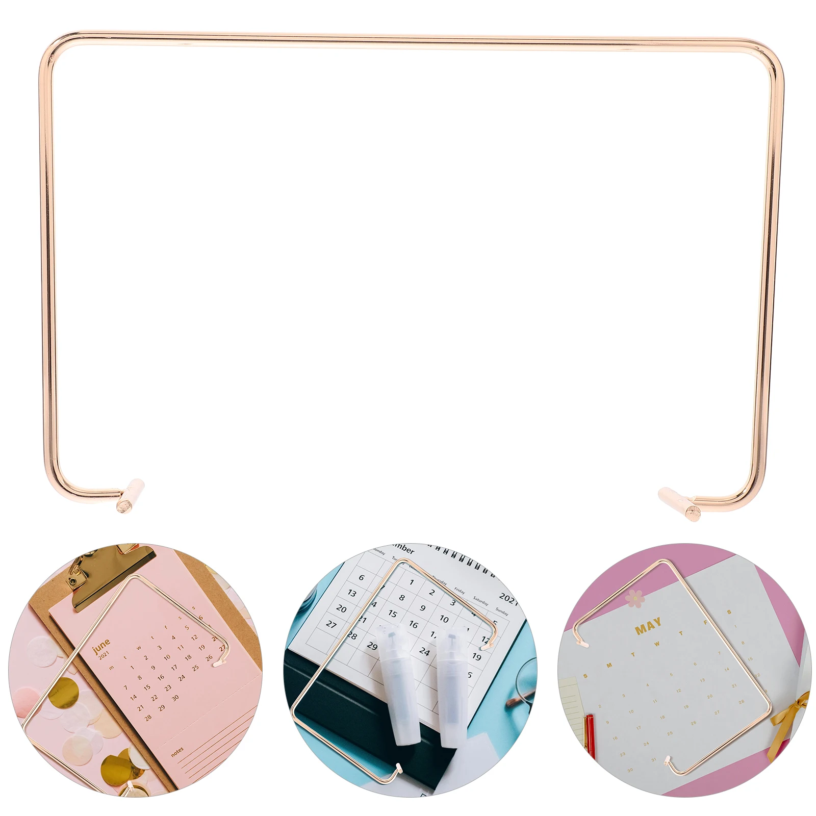 

Desktop Calendar St Wrought Iron Plate for Picture Frame Display Modern Office Home Accessory Metal Material Space Saving Design