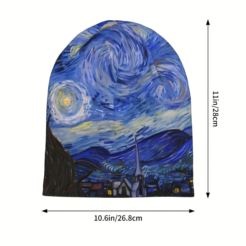 Hat The Starry Night By Vincent Van Gogh Autumn Spring Caps For Men Women Oil Painting Art Skullies Beanies Ski Caps Cotton Bonn