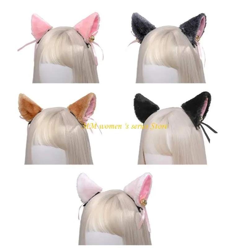 Q39C 어린이와 성인을 위한 부드러운 봉제 고양이 귀 머리 클립 의상 사진 소품 액세서리