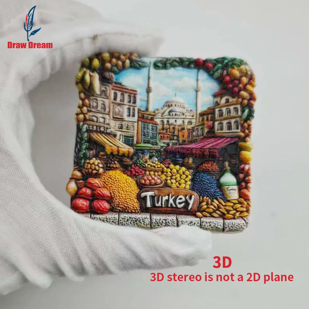 1Pc Turkish Cathedral Creative 3D Embossed Refrigerator Magnet World Travel Souvenir Collection Suitable for Home and Office Decoration, Personalized Exclusive Travel Souvenir Magnetic Refrigerator Magnet Home Decorati