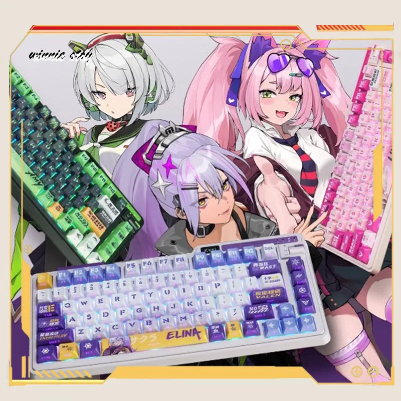 

KZZI K75IP customized mechanical keyboard anime game female wireless Bluetooth RGB office side carved key cap
