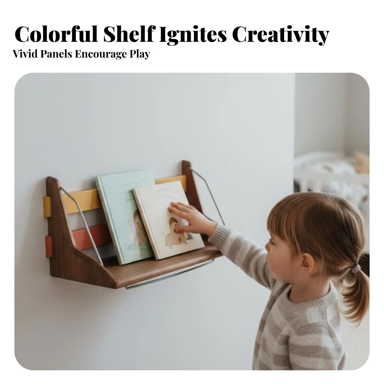 

Полка с волнистым краем, экономящая пространство, декоративная, для хранения, с игривым дизайном для родителей