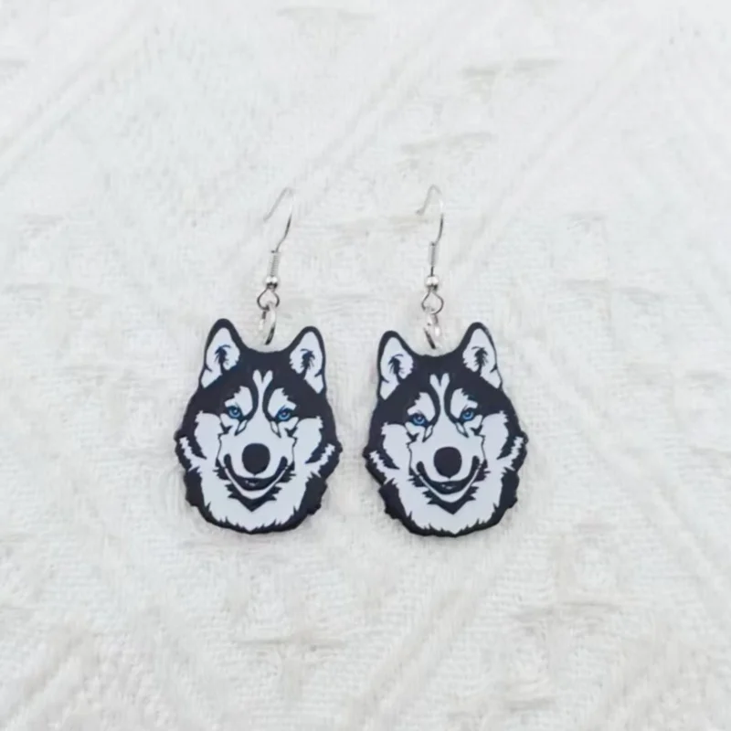 1 pair of acrylic Husky earrings, women's earrings, the best choice for gifts