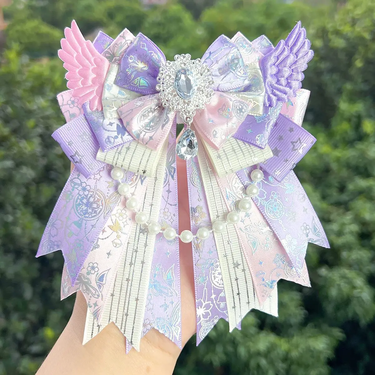 

Original Handmade DIY Lolita Bow Concert Light Stick Accessories Angel Wings Anime Cosplay Women's Shirt Dress Collar Flower