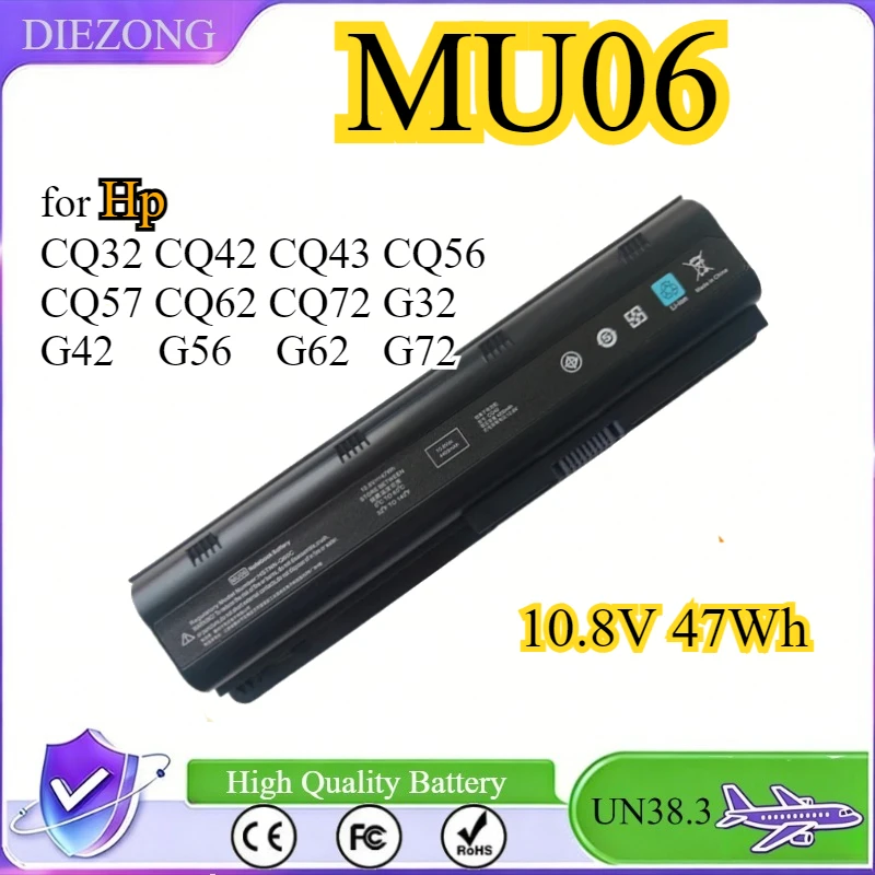 

MU06 Laptop Battery 10.8V 47Wh For Hp CQ32 CQ42 CQ43 CQ56 CQ57 CQ62 CQ72 G32 G42 G56 G62 G72 Series