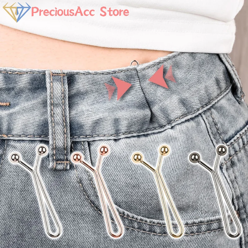 4Pcs Adjustable Waist Tightener Buckles Detachable Pants Skirt Clips for Jeans Sleeve Reduction Clothing Repair Daily Use