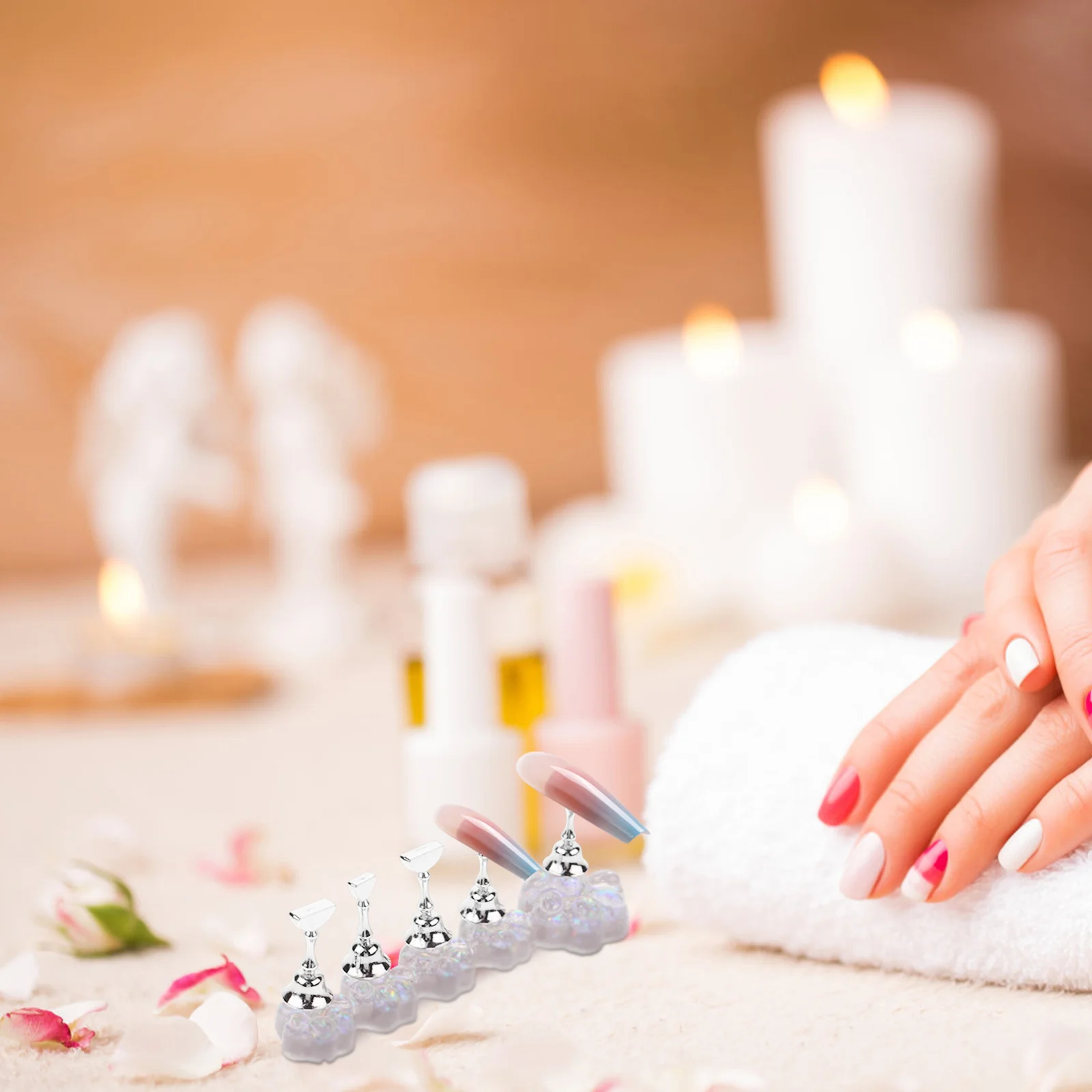 

1Set Cat Claw Nail Art Stand Portable Smooth Surface Practice Holder Durable Beauty Tools for Home Use Nails Nail Stands