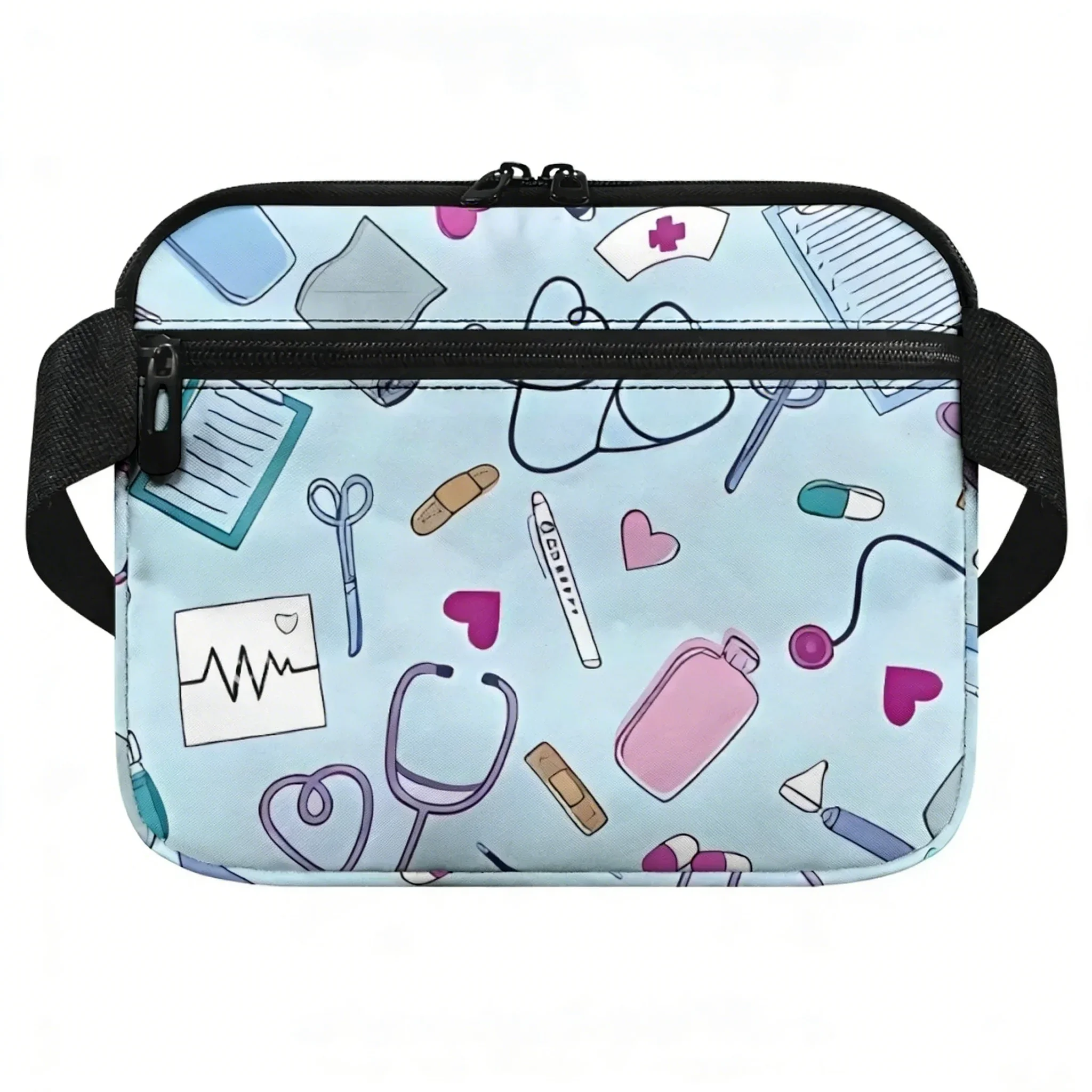 Healthcare Nurse Print Belt Bag Adjustable Waist Strap Organizer Pouch Print on Demand Multi Compartment Utility Hip Bag Case