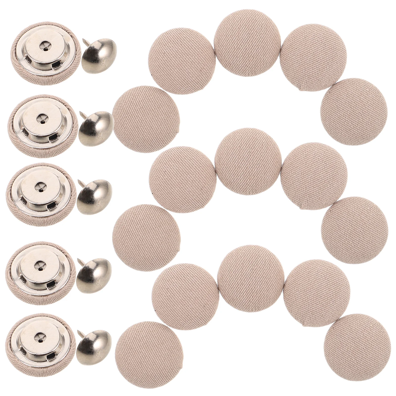 

20pcs Decorative Buttons 17Mm Round Cloth Covered Hat Snap Fastening For Baseball Cap Trucker Sun Hat Repair Replacement No Sew