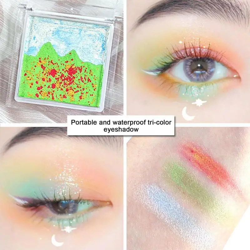 Schimmer Lidschatten wasserdicht Lidschatten Make-up Landschaft Lidschatten mehrfarbige Glitzer Lidschatten Lidschatten Palette für die Bühne