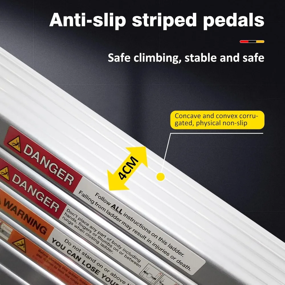 Telescoping Ladder - 16FT Portable, Lightweight, Folding, Multi-Purpose - Anti-Slip, 330lb Capacity