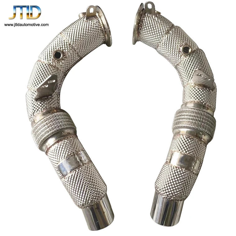 JTLD Exhaust Downpipes For BMW F10 M5 straight through Catless with Heat Shield