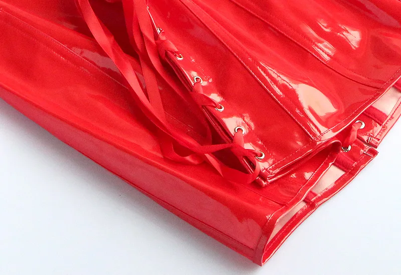 Loween مثير مشرق الجلود بو ضيق الجسم الدكتور الدانتيل يصل Strapl الدكتور للنساء أزياء الهالوين ort التنانير