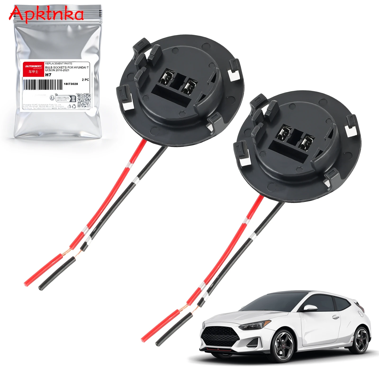 2x ABS Car Headlight Base H7 Bulb Socket Fit For Hyundai For Kia For Soul For Sorento Lamp Holder Automobiles Accessories Black