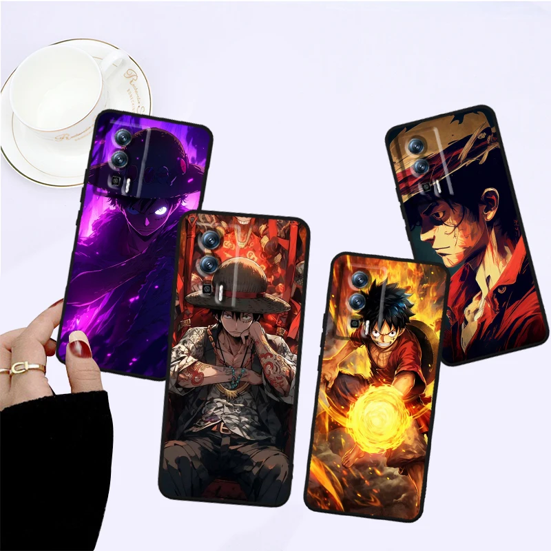 

Luxury One Piece Anime Luffy For Xiaomi Redmi 9A 9C 9AT 10C 9 9T 10 12C 13C A3 12 K60 A1 K50 K40 5G Black Funda Phone Case