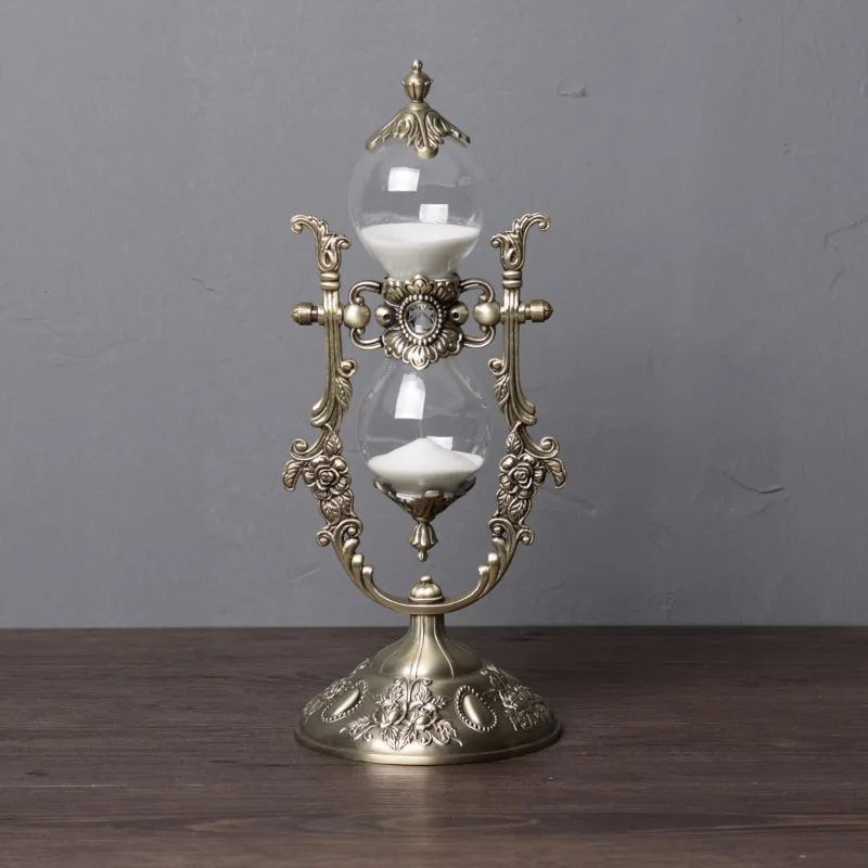 2packs Hourglass Timer,15Mins/30Mins Embossed Golden Hourglass Timer,Used for Vintage Home Decoration,Office/Desk Decoration