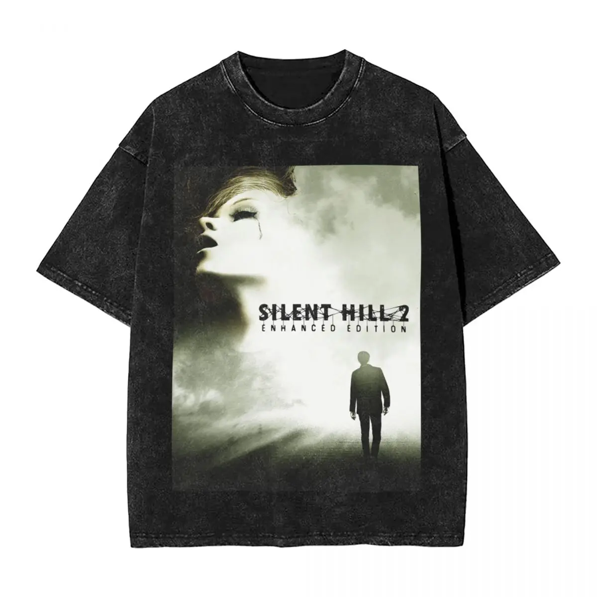 

Harajuku Cotton Tshirt Men Short Sleeve Tees Silent Hill 2 Summer Cotton Loose Washed Tops T-Shirt Oversized Tee Shirt