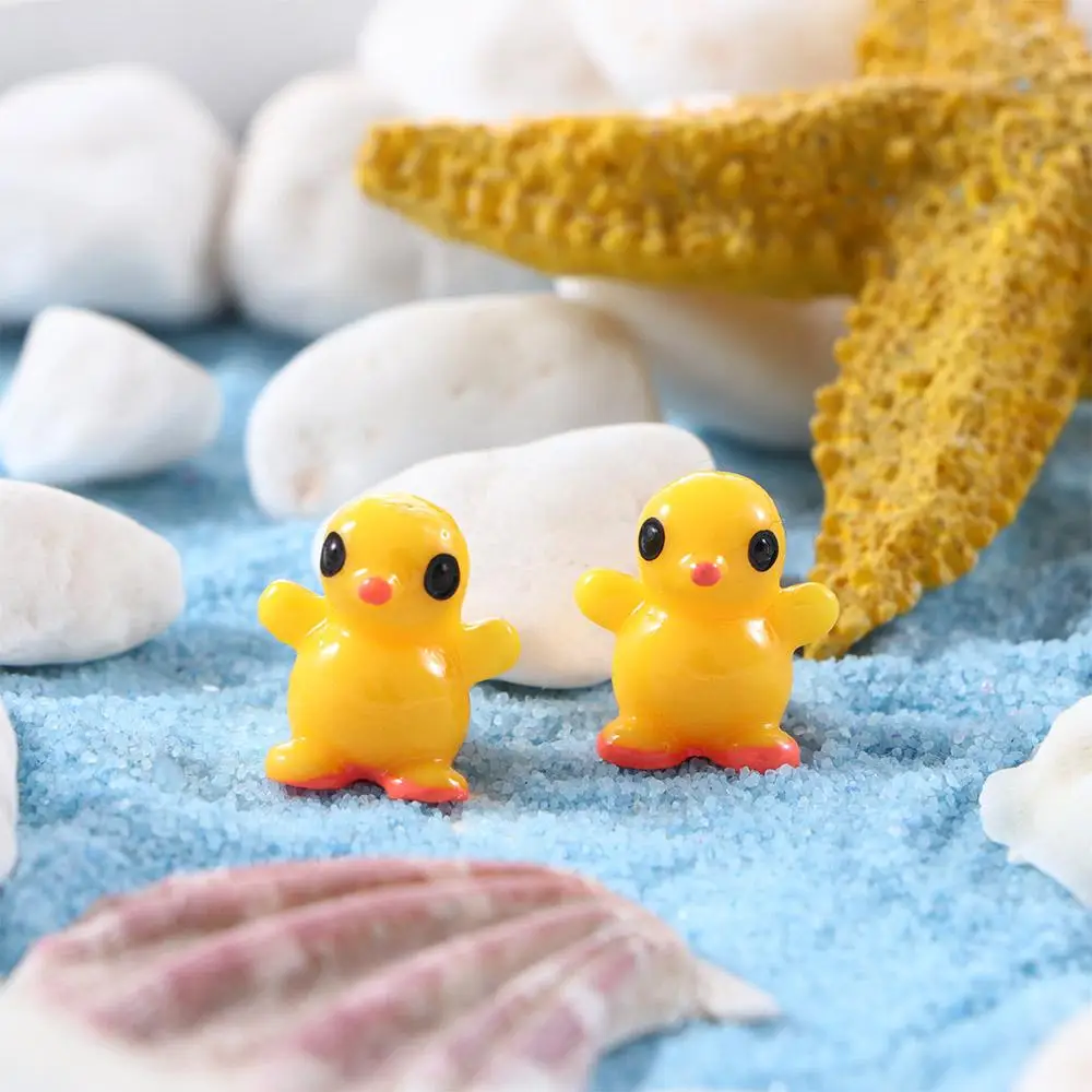 Cute 10/20Pcs Statue Home Decor Farm Model Yellow Duck Micro Landscape Miniatures Figurines Fairy Garden Ornaments