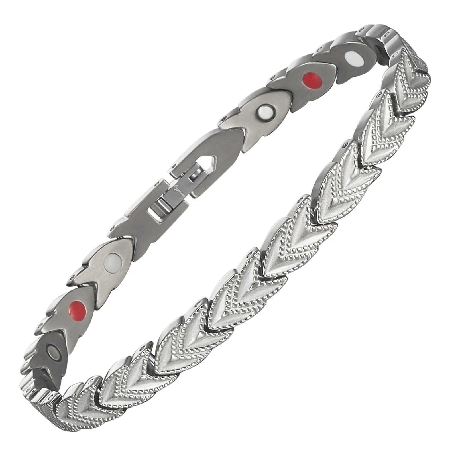 Wollet Magnetic Bracelet for Women, Stainless Steel Link Bracelets with Magnets, 8.26'', Valentine's Day Jewelry Gift