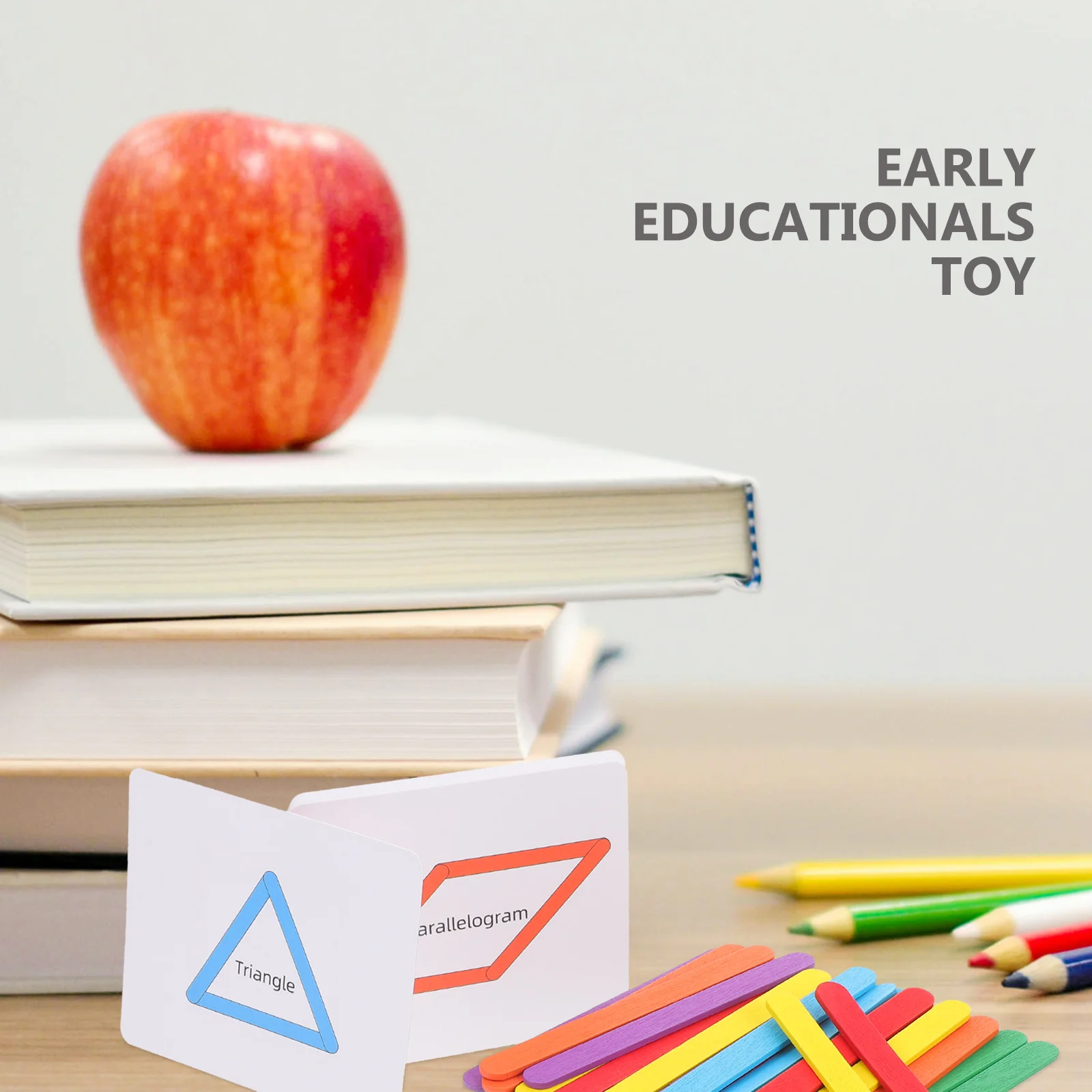 مجموعة واحدة من بطاقات الألغاز الملونة ذات العصا المنطقية، لعبة تعلم التعليم المبكر للفصول الدراسية لمرحلة ما قبل المدرسة، التنمية الحسية للمهارات المعرفية