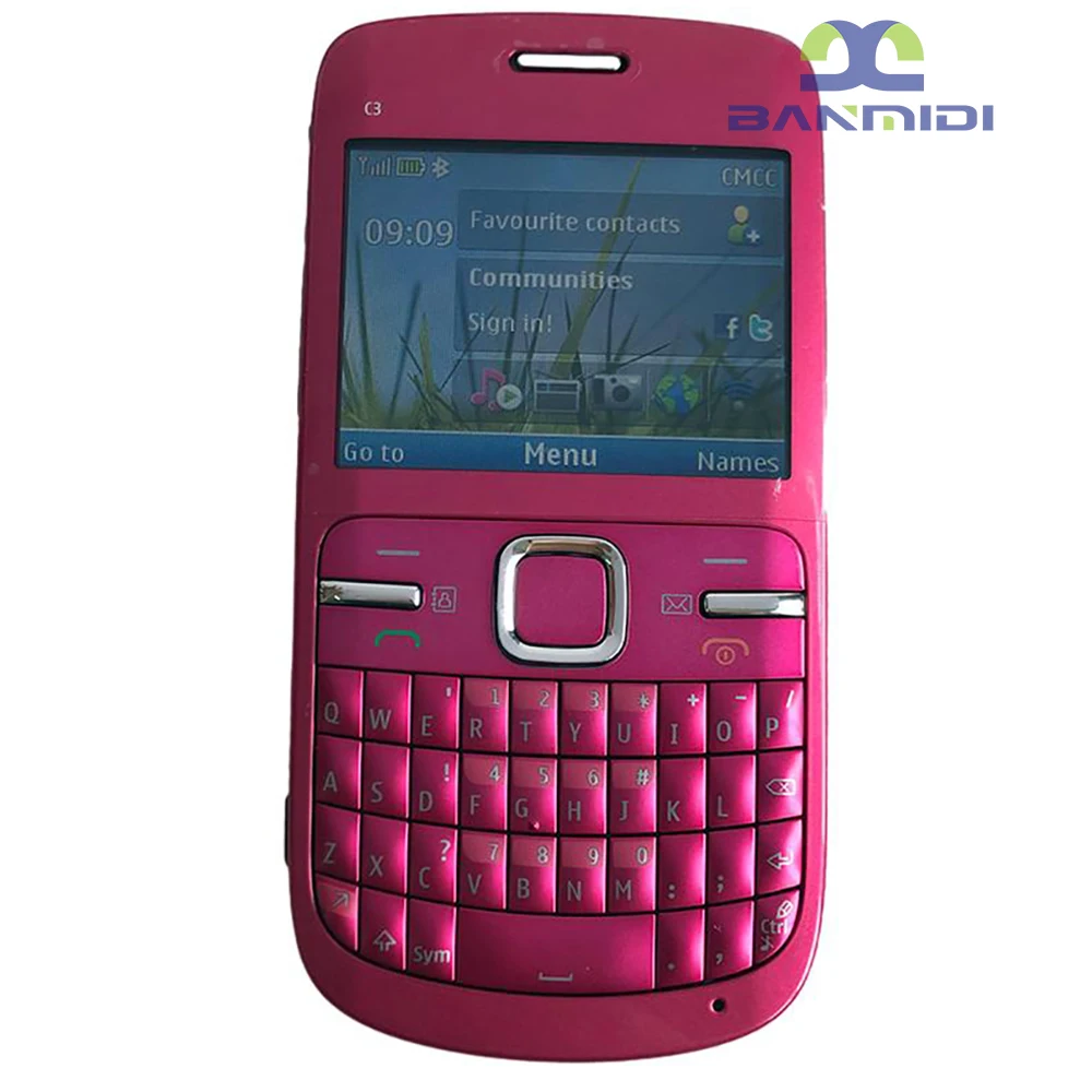 هاتف محمول أصلي GSM غير مقفول C3 C3-00 مقاس 2.4 بوصة 2 ميجابكسل Qwerty هاتف محمول عربي روسي. صنع في فنلندا في عام 2010