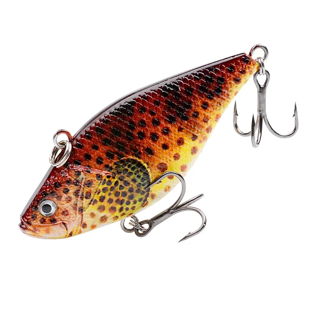 1pcs VIB Lure Full Water Column 6.6cm/11.5g Sinking Type Realistic Artificial Lure with Rattling Beads Deep-Sea Fishing Lures