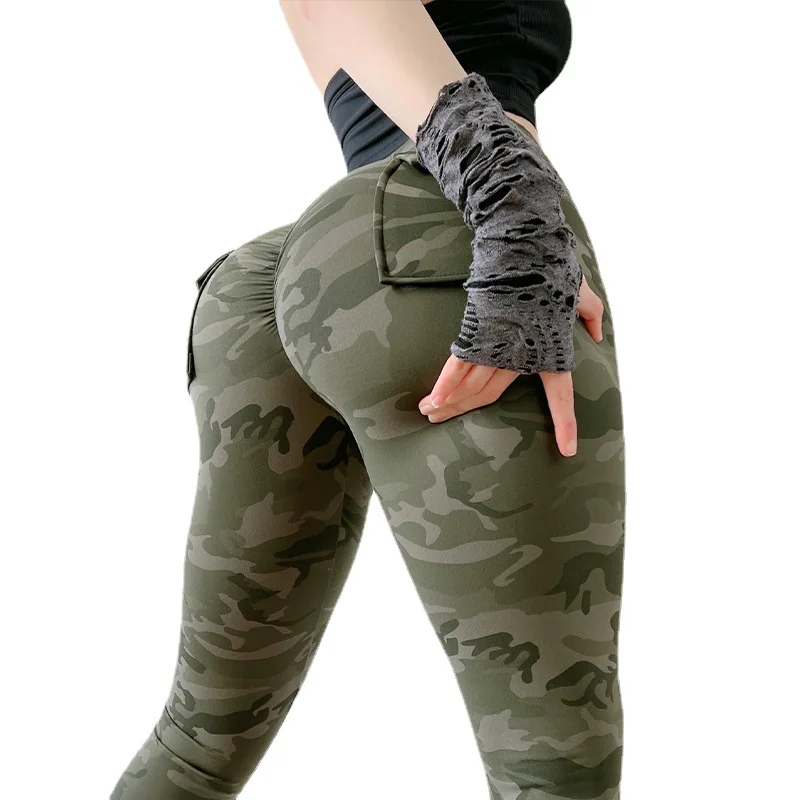 Camouflage Push Up Leggings Sport High Waist Trousers Women Fitness Yoga Pants Workout Jogging Sexy Street Wear