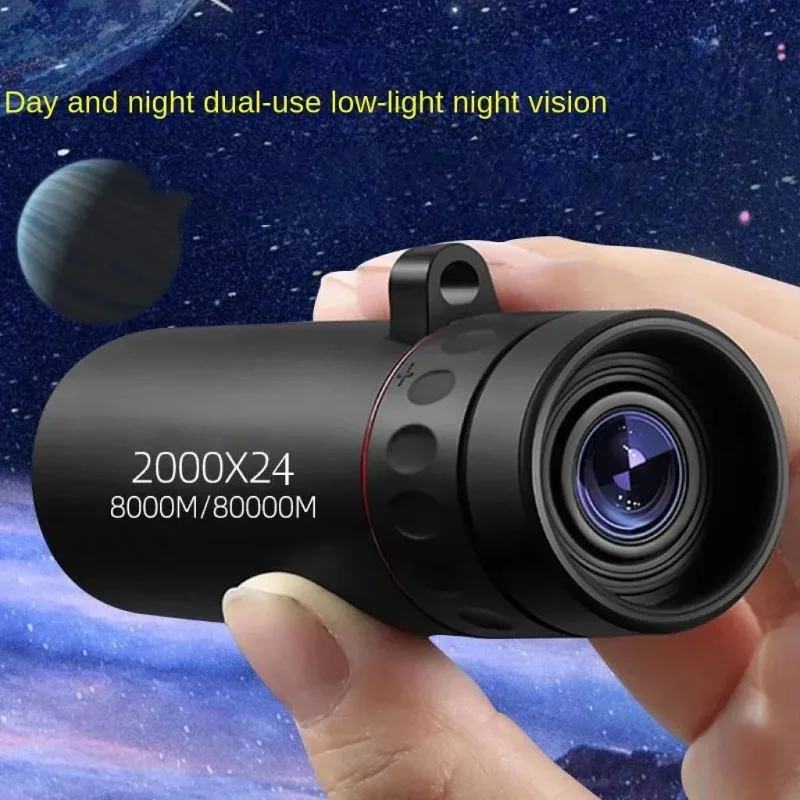 2000x24 Resolution Single-Lens Portable Mobile Phone Telescope, Suitable for Outdoor Camping, Hunting and Bird Watching