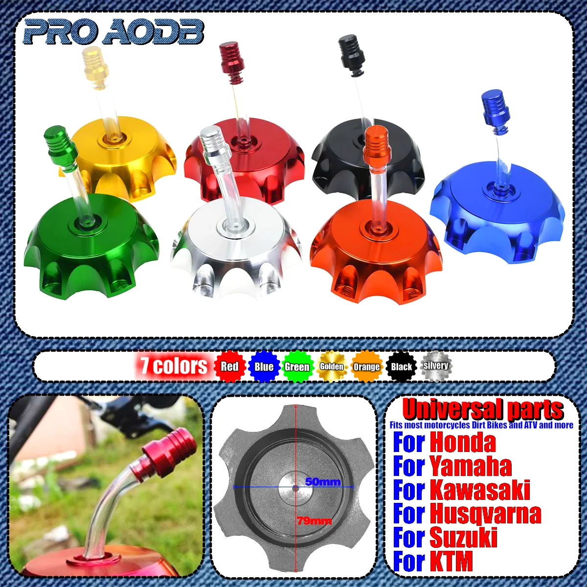 Universal CNC Aluminum Motorcycle Accessories Parts Gas Fuel Petrol Tank Cap For Dirt/Pit Bike ATV Quad For Most Motorcycles