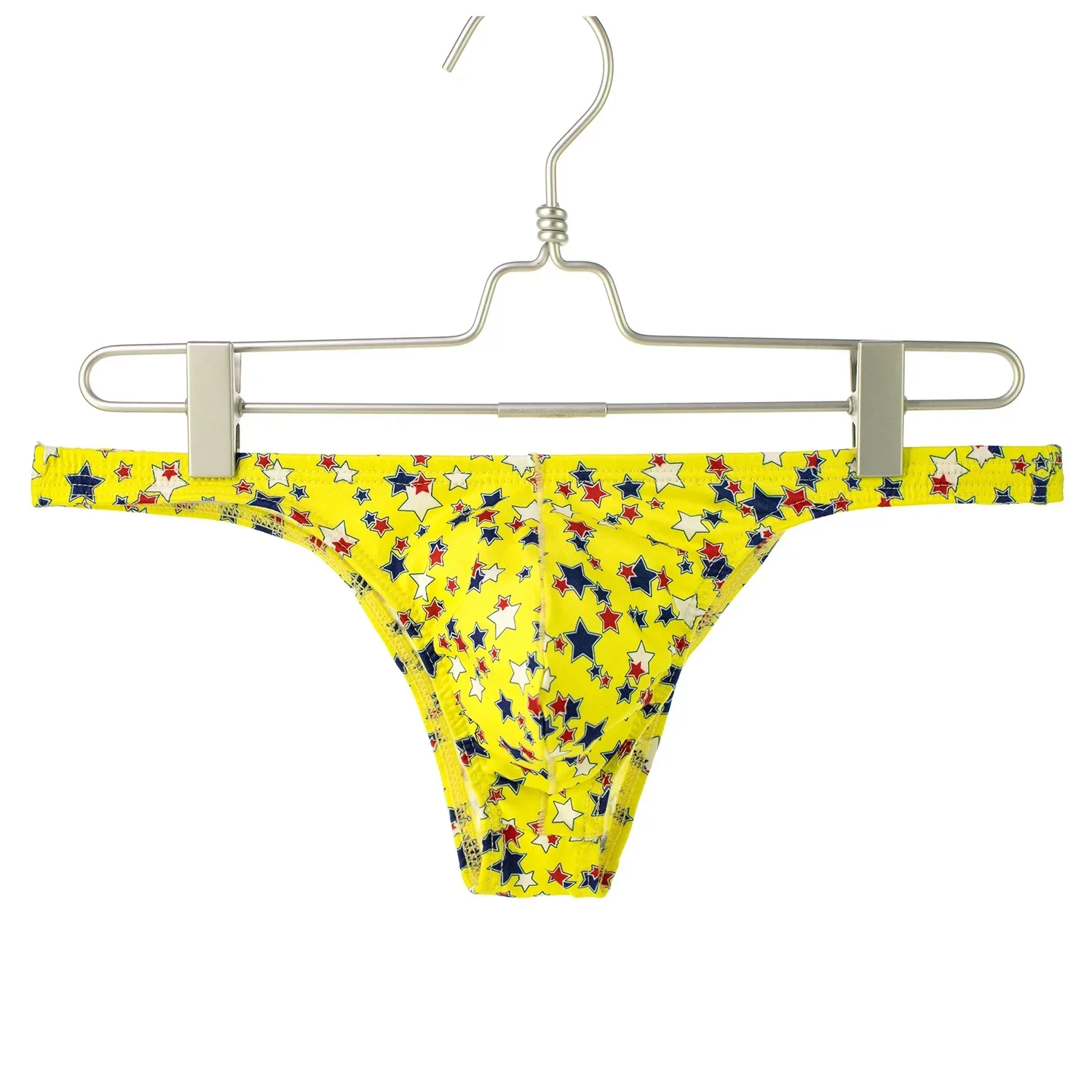 Star Print Erotic Tanga for Men Sexy U Convex Pouch Underwear Gays Sexy Low-Rise Bulge Briefs Smoothy Elastic Comfort Underpants