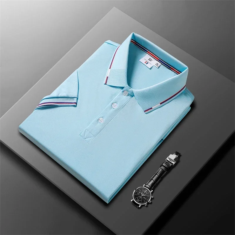 New Polo Shirt Men's Solid Color Casual Polo Men's Short sleeved Polo Men's Casual Fashion Summer Top